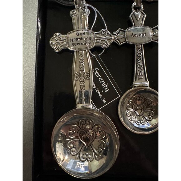 Serenity Prayer 4 Pc Measuring Spoon Set and Rack Functional Religious Gift NEW - Picture 2 of 6